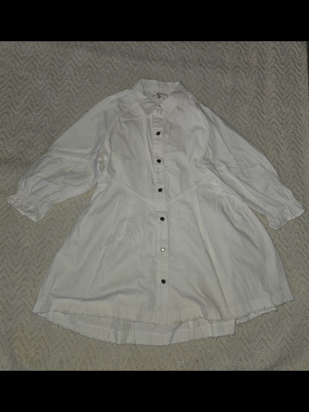 We The Free White Button-Front Mini Dress